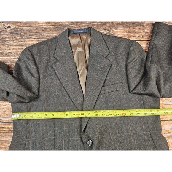 Polo University Mens 40S Brown Widowpane 2-Btn Blazer Jacket Sport Coat Wool EUC - Picture 11 of 12